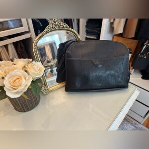 LL Bean black leather crossbody bag